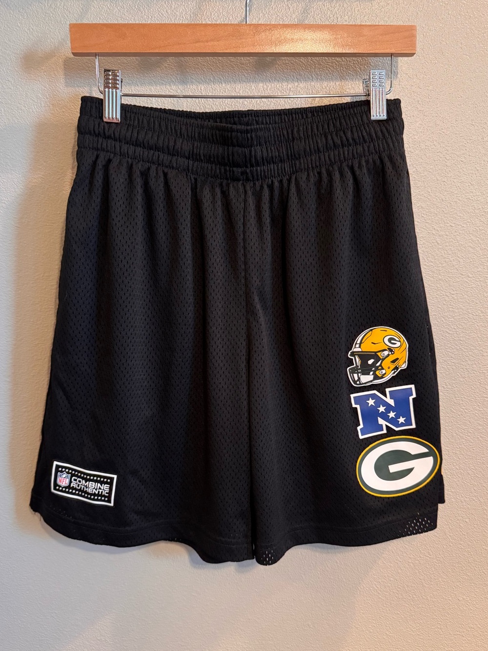 NFL Green Bay Packers Black Athletic Mesh Shorts